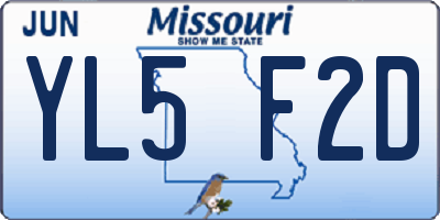 MO license plate YL5F2D