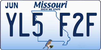 MO license plate YL5F2F