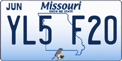 MO license plate YL5F2O