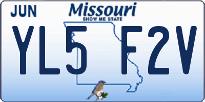MO license plate YL5F2V