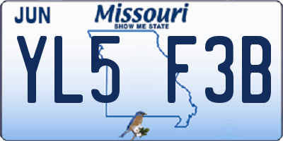 MO license plate YL5F3B