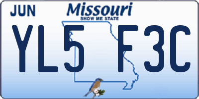 MO license plate YL5F3C
