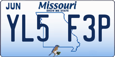 MO license plate YL5F3P
