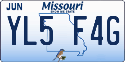 MO license plate YL5F4G