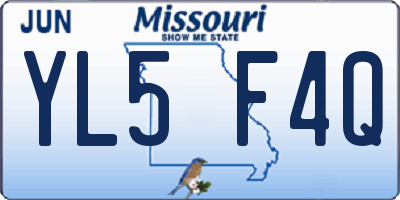 MO license plate YL5F4Q