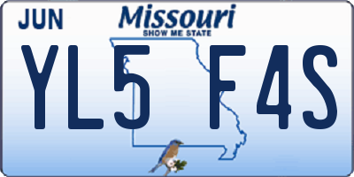 MO license plate YL5F4S