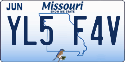 MO license plate YL5F4V