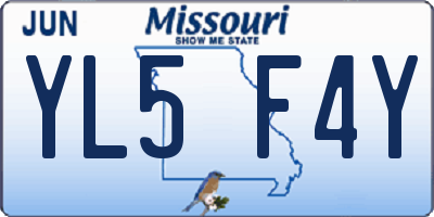 MO license plate YL5F4Y