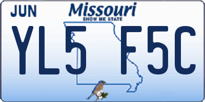 MO license plate YL5F5C