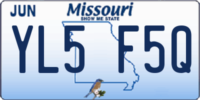 MO license plate YL5F5Q