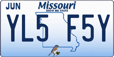 MO license plate YL5F5Y