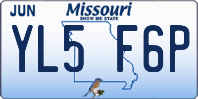 MO license plate YL5F6P