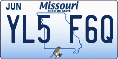 MO license plate YL5F6Q