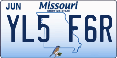 MO license plate YL5F6R