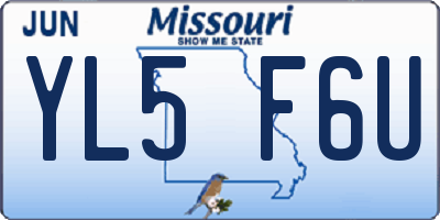 MO license plate YL5F6U