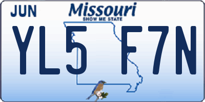 MO license plate YL5F7N