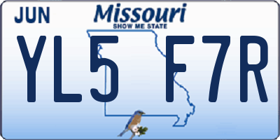 MO license plate YL5F7R