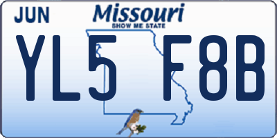 MO license plate YL5F8B