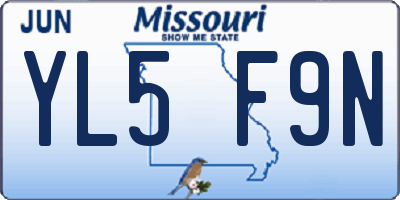 MO license plate YL5F9N