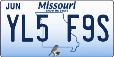 MO license plate YL5F9S