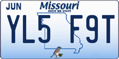 MO license plate YL5F9T