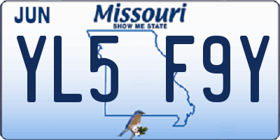 MO license plate YL5F9Y