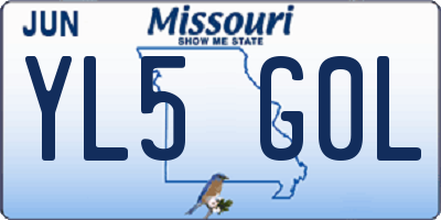 MO license plate YL5G0L