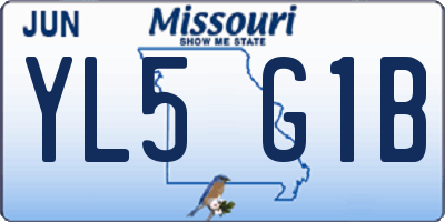 MO license plate YL5G1B