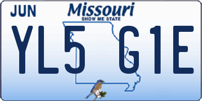 MO license plate YL5G1E
