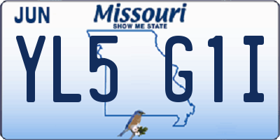 MO license plate YL5G1I