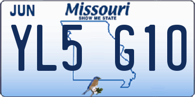 MO license plate YL5G1O
