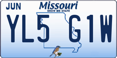 MO license plate YL5G1W