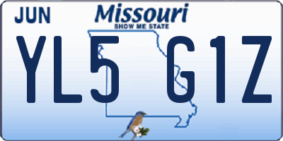 MO license plate YL5G1Z