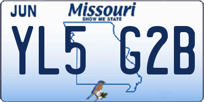 MO license plate YL5G2B