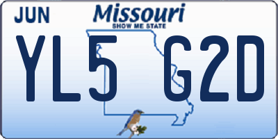 MO license plate YL5G2D