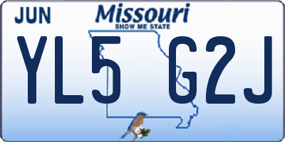 MO license plate YL5G2J