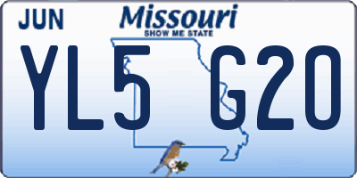 MO license plate YL5G2O