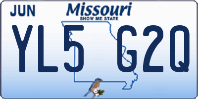 MO license plate YL5G2Q
