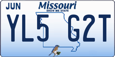 MO license plate YL5G2T