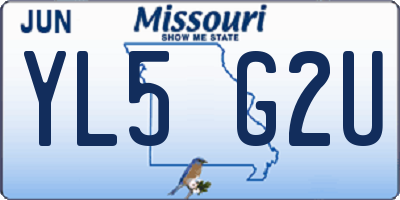 MO license plate YL5G2U