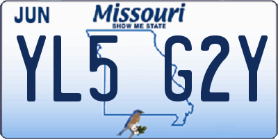 MO license plate YL5G2Y
