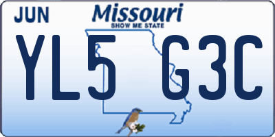 MO license plate YL5G3C