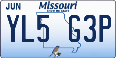 MO license plate YL5G3P