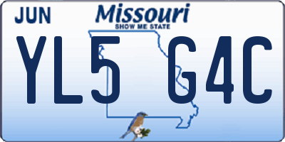 MO license plate YL5G4C