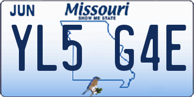 MO license plate YL5G4E