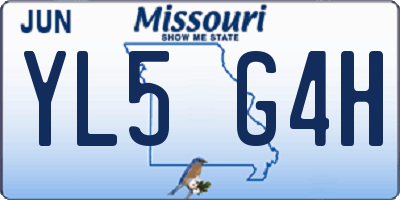MO license plate YL5G4H