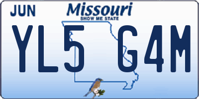 MO license plate YL5G4M