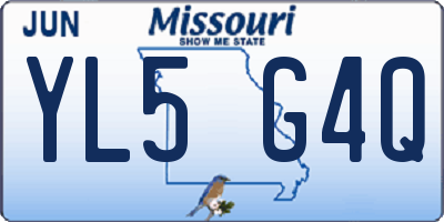 MO license plate YL5G4Q