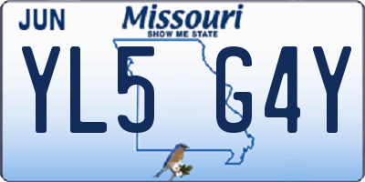 MO license plate YL5G4Y