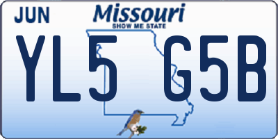 MO license plate YL5G5B